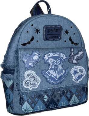 Loungefly Harry Potter Hogwarts Denim Patches Mini Backpack